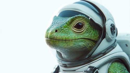Reptilian Astronaut: A Close-Up Portrait