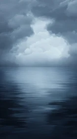 Calm Sea Reflecting Stormy Sky