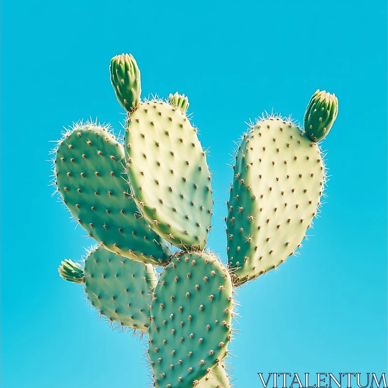 AI ART Cactus with Spines Under Sunlight