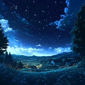 Night Sky Village View