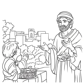 Generosity in Monochrome: A Line Art Scene