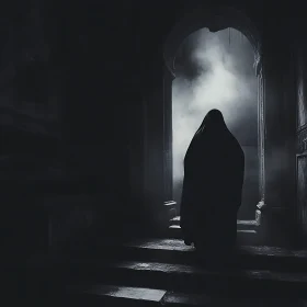 Mysterious Figure in Monochrome Setting