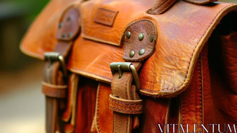 AI ART Brown Leather Bag - Vintage Style | Perfect for Everyday Use