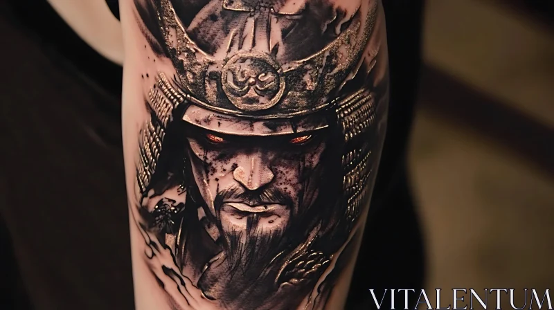 Detailed Samurai Tattoo Art AI Image