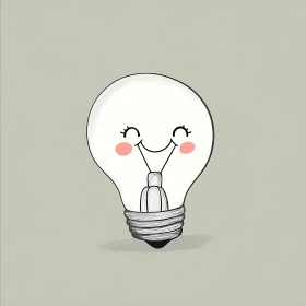Happy Lightbulb Character Art