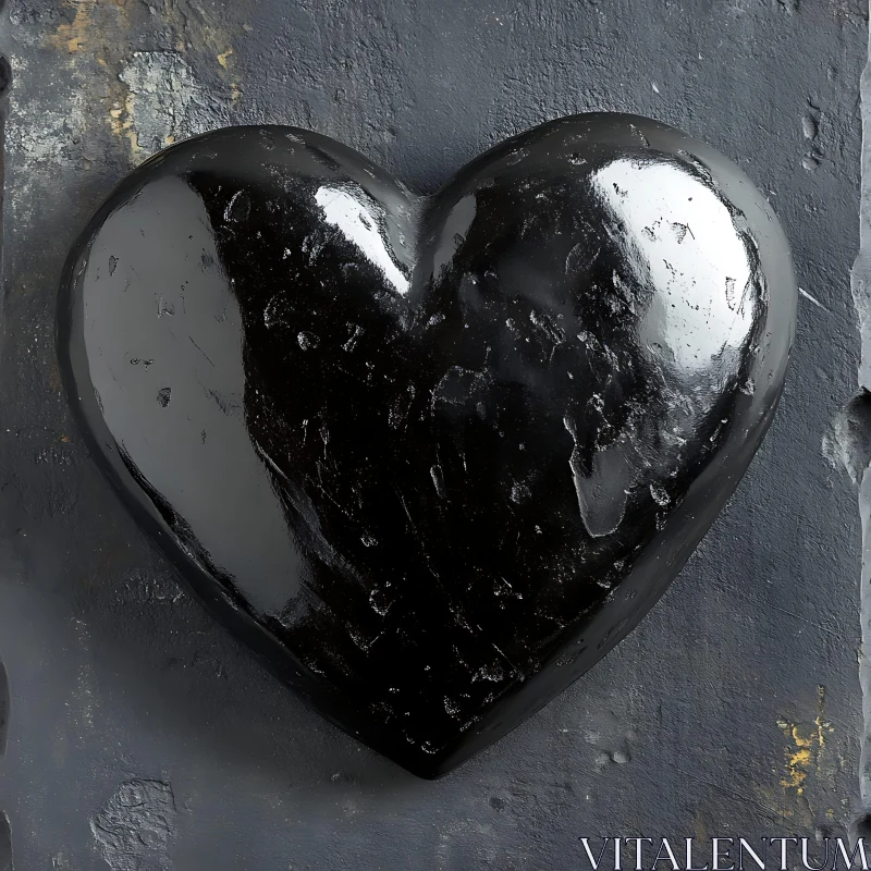 AI ART Monochrome Heart Sculpture