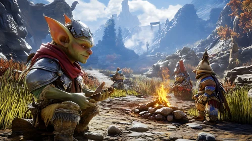 Mountain Campfire with Goblins