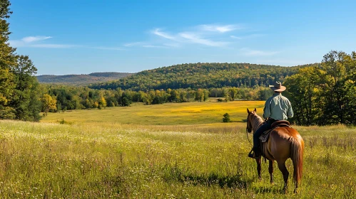 Equestrian Vista: A Cowboy's Perspective