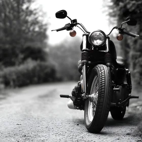 Classic Motorcycle on a Country Road