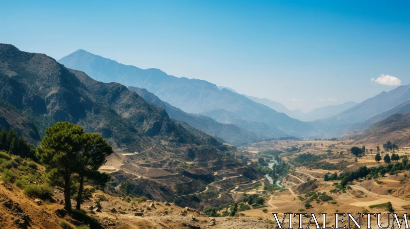 Himalayan Art: Valley of Rivers Between Mountains AI Image