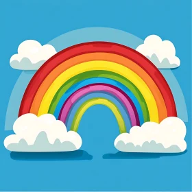 Rainbow and Clouds Illustration