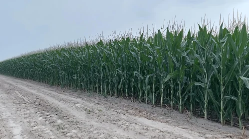 Green Cornfield under Soft Sky