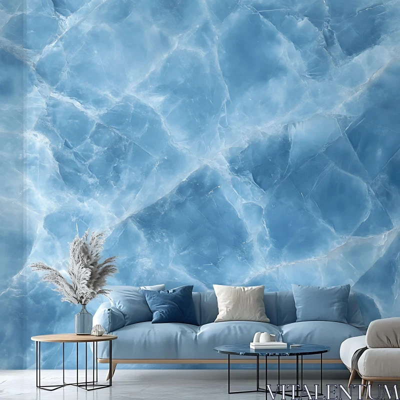 AI ART Modern Living Room with Marble Wall