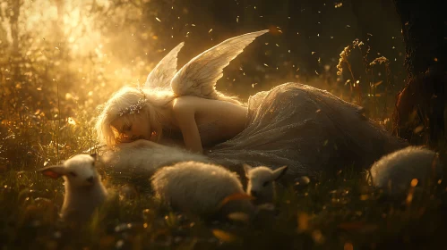 Serene Angel in Golden Light