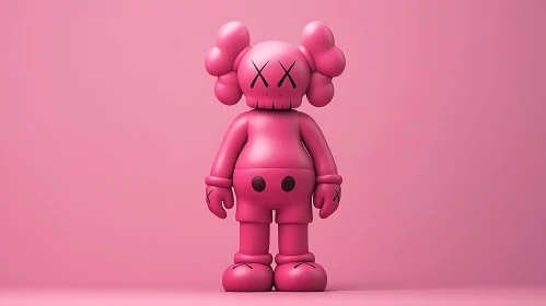 Monochrome Pink Art Toy Sculpture