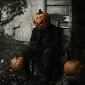 Spooky Halloween Pumpkin Character