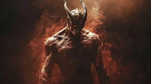 Horned Demon in Blazing Inferno
