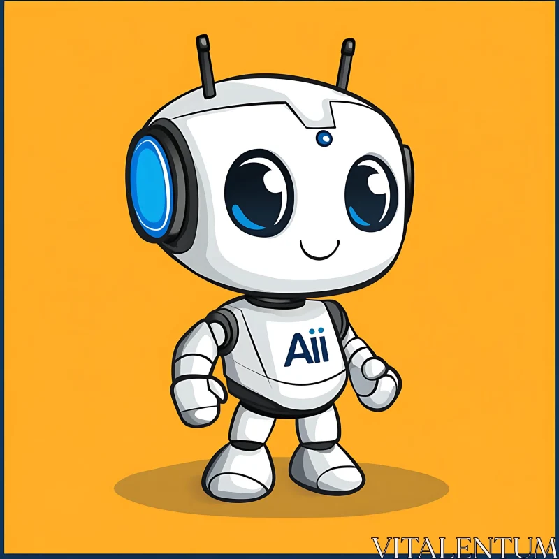 AI ART Cute AI Robot Mascot Design