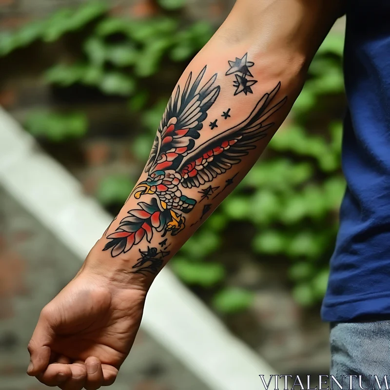 Eagle Forearm Tattoo Art AI Image