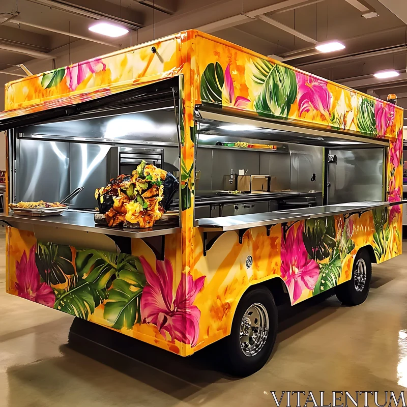 AI ART Colorful Tropical Design Food Truck Ready to Serve