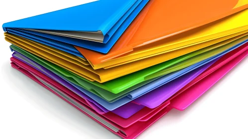 Stack of Colorful File Folders