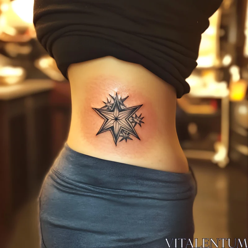 Geometric Star Tattoo Design AI Image