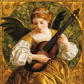 Classical Angel with Stringed Instrument