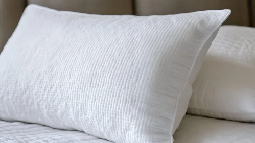 Textured White Pillow Close-Up