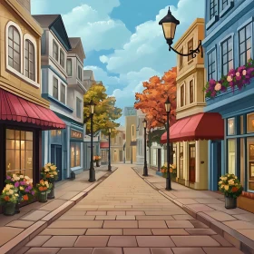 Colorful Buildings on a Sunny Street