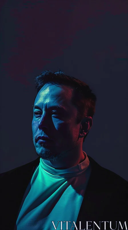 Elon Musk Thoughtful Mood Photography AI Image