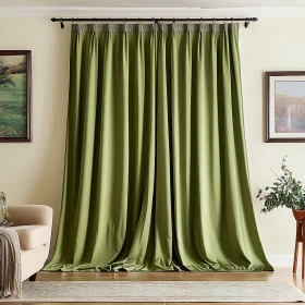 Stylish Green Drapes for Room Decoration