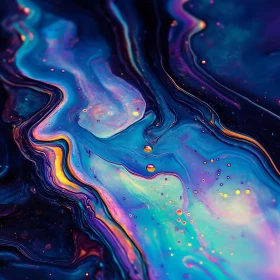 Fluid Abstract Painting with Swirling Patterns