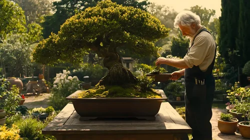 Tranquil Bonsai Garden Scene