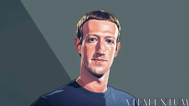 AI ART Mark Zuckerberg Digital Portrait