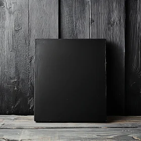 Black Canvas and Wood Still Life