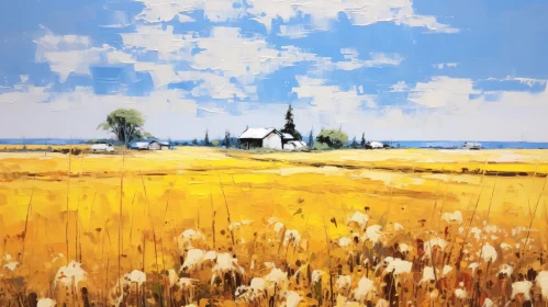 Scenic Landscape of Golden Field