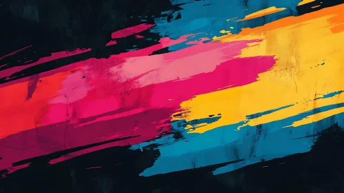 Colorful Abstract Brushstroke Composition