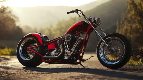 Classic Red Motorcycle