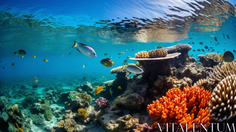 Colorful Underwater Coral Reef Scene AI Image