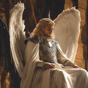 Winged Guardian in Quiet Contemplation