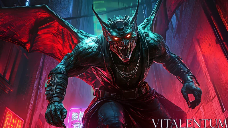 AI ART Urban Demon: A Creature of the Night