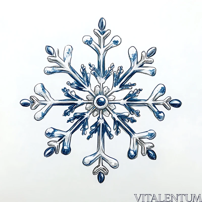 AI ART Frozen Winter Snowflake Art