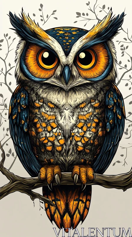 AI ART Owl Art Illustration