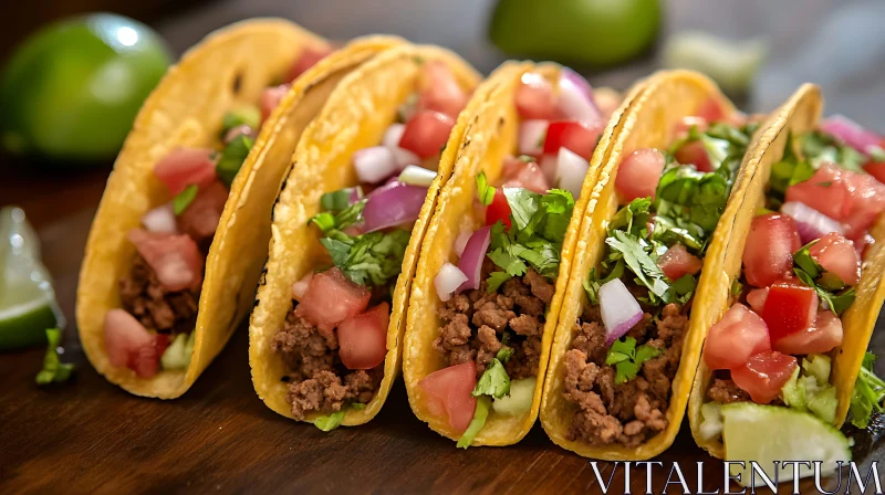 Mexican Style Beef Tacos with Fresh Ingredients AI Image