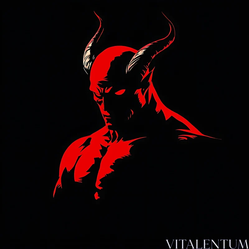 AI ART Demon Silhouette with Horns