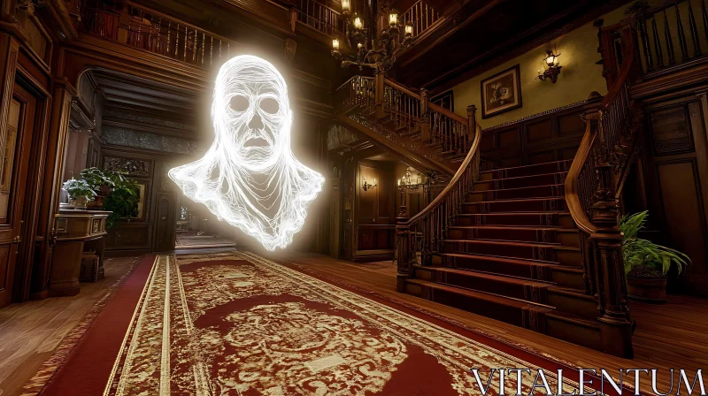 Mansion Specter: A Ghostly Encounter AI Image