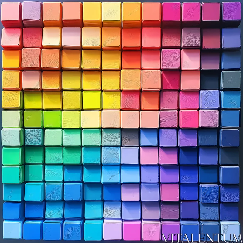 AI ART Square of Colorful Cubes