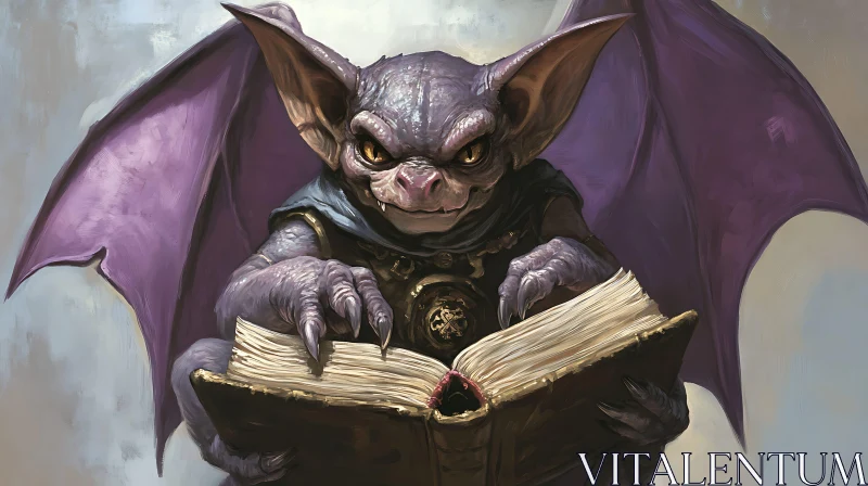 AI ART A Gargoyle Reading