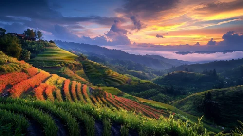 Terraced Fields at Dawn