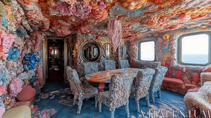 AI ART Coral Reef Inspired Room